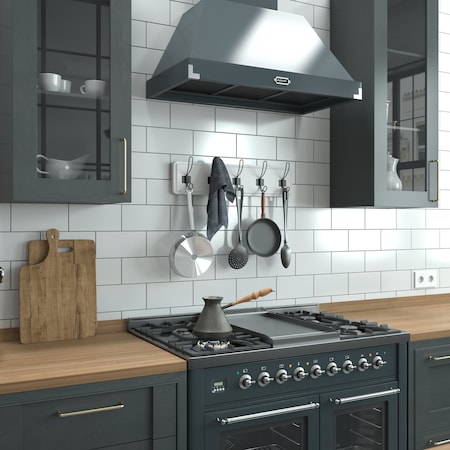 Flash Furniture Daly Wall Mounted 24 Inch Solid White Solid Pine Wood Storage Rack w/5 Hooks HGWA-SCR-5-SLDWHT-GG